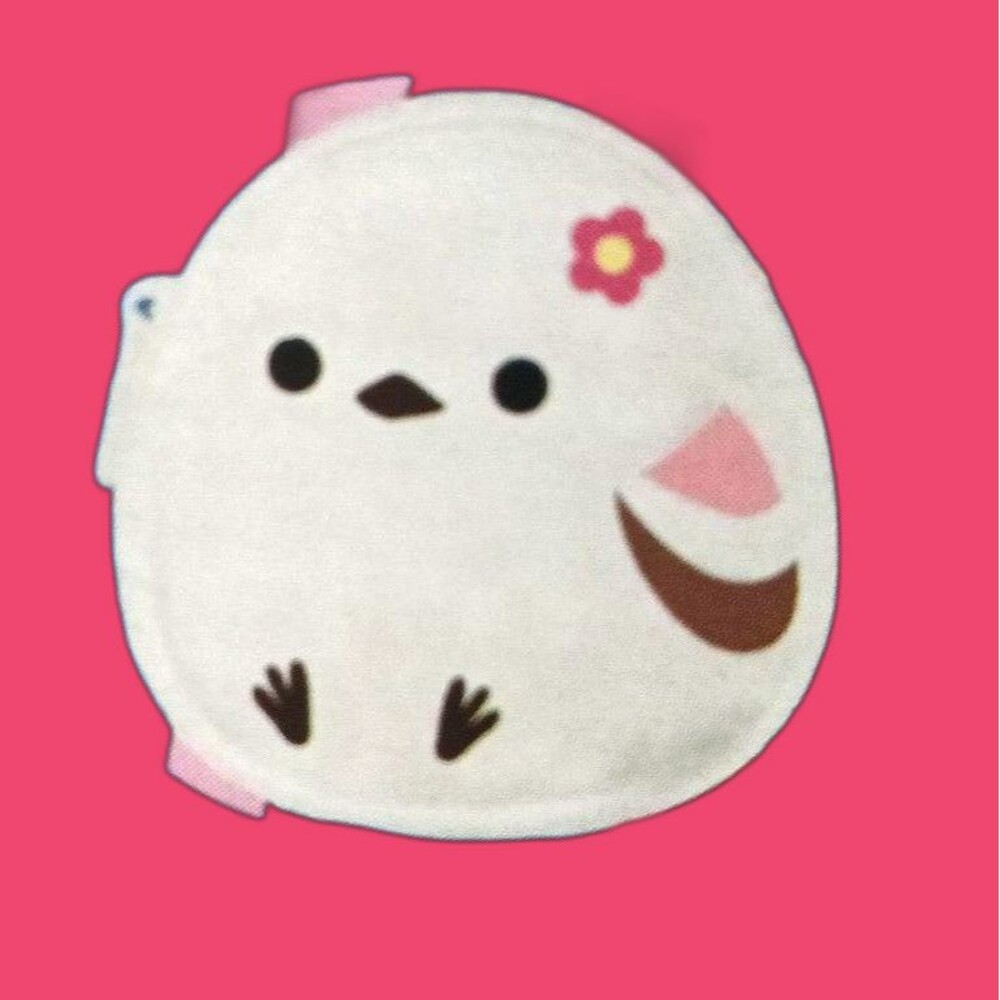 Shima enaga snow fairy bird small pouch with Ball chain